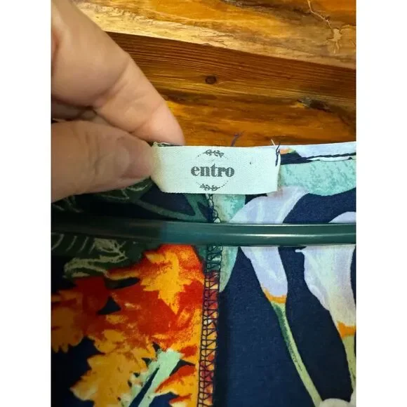 Entro Tropical Print Dress Size 1X - Picture 5 of 6